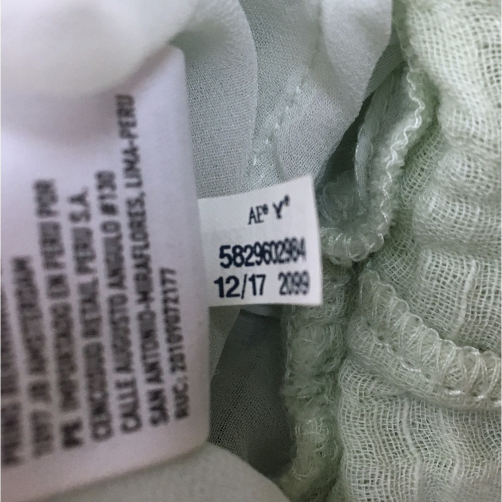 AMERICAN EAGLE Shorts Drawstring Elastic Waist Lace Boho Mint Green Size Small - Picture 7 of 9